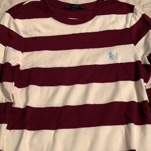Ralph Lauren Sport long-sleeve top, M, 100% cotton, worn twice, burgundy stripe